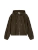 Marc O'Polo Lederjacke mit Kapuze regular in Mossy Earth