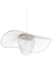 Beliani Pendelleuchten LUNGA in Weiß/Beige - (W) 60 x (H) 110 x (L) 60 cm