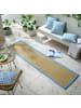 KADIMA DESIGN Outdoor Teppich Sisal Bordüre, Balkon schmutzabweisend in Natur-Blau
