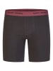 Happy Shorts Langer Boxer Jersey in schwarz, bordeaux