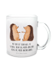 Mr. & Mrs. Panda Trinkglas Igel Liebe mit Spruch in Transparent
