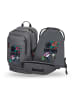 BAAGL 3-tlg. Set: Schulrucksack Cubic in Grau Fortnite Squad