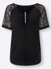 creation L Spitzenshirt in schwarz