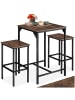 tectake Bistrotisch-Set, mit höhenverstellbaren Kunststofffüßen
