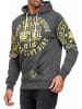 Rusty Neal Streetwear Kapuzen-Pullover mit Prints in Anthrazit