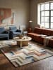 KADIMA DESIGN Teppich Wolle ESK Fischgrät Wohnzimmer Modern Geometrisch in Multicolor