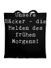 Mr. & Mrs. Panda Tasche Spruch Bäcker Helden mit Spruch in Schwarz