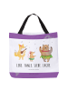 Mr. & Mrs. Panda Tote Bag Waldtiere Aloha mit Spruch in Weiß