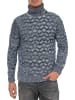 Rusty Neal Kontrast Grobstrick Rollkragen-Pullover in Marine
