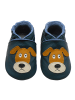 Basrakids Dunkelgrüne Baby-Leder-Laufschuhe, mit rutschfester Sohle - mit Mops-Motiv