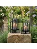 relaxdays 2x Windlicht in Transparent/ Schwarz