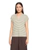CARTOON Ringelshirt mit V-Ausschnitt in Cream/Khaki