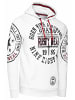Rusty Neal Streetwear Kapuzen-Pullover mit Prints in Weiß