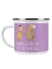 Mr. & Mrs. Panda Camping Emaille Tasse Kirchliche Trauung Liebe ... in Lavendeltraum