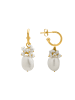 Luxenter Ohrringe aus 925er Sterlingsilber und weißer Perle mit 18k Gelbgold finish