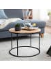 KADIMA DESIGN Couchtisch | Akazie Premium, Metall, Rund, Handgefertigt