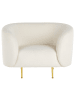 Beliani Sessel LOEN in Weiß/Gold - (W) 105 x (H) 79 x (L) 70 cm