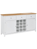 Beliani Weinregal LUCASTON in Weiß/Braun - (W) 160 x (H) 84 x (L) 40 cm