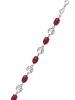 faina Women Chain Link Bracelet With Beads in Silver Red