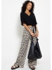 SASSYCLASSY Musselin Pants mit weitem Bein in hellbeige I schwarz