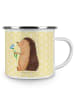 Mr. & Mrs. Panda Emaille Tasse Igel Blumen ohne Spruch in Gelb Pastell