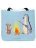 Mr. & Mrs. Panda Schultertasche Pinguin Lagerfeuer ohne Spruch in Eisblau