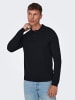Only&Sons Polo Langarm Shirt Basic Pullover ONSWYLER in Dunkelblau