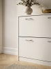 KADIMA DESIGN Schuhkipper KIEL matt 2 Fächer 75 x 87 x 24 cm in Weiß