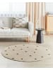 Beliani Kurzflor DURG in Beige/Schwarz - (W) 140 x (L) 140 cm
