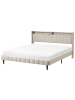 Beliani Doppelbett mit LED BEAULIEU in Beige/Schwarz - (W) 188 x (H) 103 x (L) 218 cm