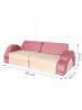relaxdays 10tlg. Kinder-Spielsofa Set "Samt" in Pink/ Beige - (B)150 x (H)47 x (T)65 cm