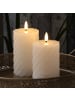 MARELIDA LED Kerze TWIST Echtwachs gedreht flackernd H: 15cm in weiß