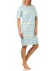 NORMANN kurzarm Nachthemd frohen Streifen Look - 62431 in hellblau