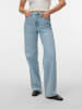 Vero Moda Wide Jeans mit hoher Taille in Light Blue Denim