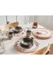 Beliani 12-set Platzdeckchen und Untersetzer TUMERIC in Naturfarben/Beige