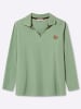 sheego Langarm-Poloshirt in eucalyptus