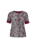 MARC CAIN Rippstrick Shirt mit Leo Print in Rot