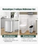 COSTWAY Mülleimer 2er Set 40L+6L in Silber