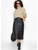SASSYCLASSY Ausgestellter Kunstleder Rock in Schwarz