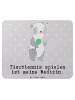 Mr. & Mrs. Panda Mauspad Panda Tischtennis mit Spruch in Grau Pastell