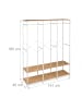 relaxdays Garderobe in Weiß/ Natur - (B)141 x (H)180 x (T)40 cm