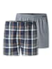 Schiesser Boxershorts Web in Dunkelblau / grau