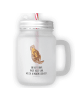 Mr. & Mrs. Panda Trinkglas Mason Jar Otter Kind mit Spruch in Transparent