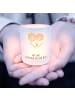 Mr. & Mrs. Panda Windlicht aus Glas Blume Sonnenblume mit Spruch in Transparent