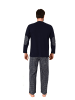 NORMANN Schlafanzug Pyjama lang Flanell Hose - 67429 in navy