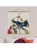 WALLART Stoffbild mit Posterleisten - Vogel auf Leinen Rosa II in Creme-Beige