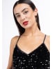 faina Damen Kleid Mit Pailletten in schwarz