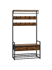 relaxdays Garderobenständer in Braun/ Schwarz - (B)80 x (H)181 x (T)30 cm