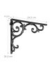 relaxdays 4 x Regalwinkel "Barocke Ornamente" in Schwarz