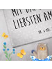 Mr. & Mrs. Panda Gästehandtuch Hasen Muschel mit Spruch in Grau Pastell